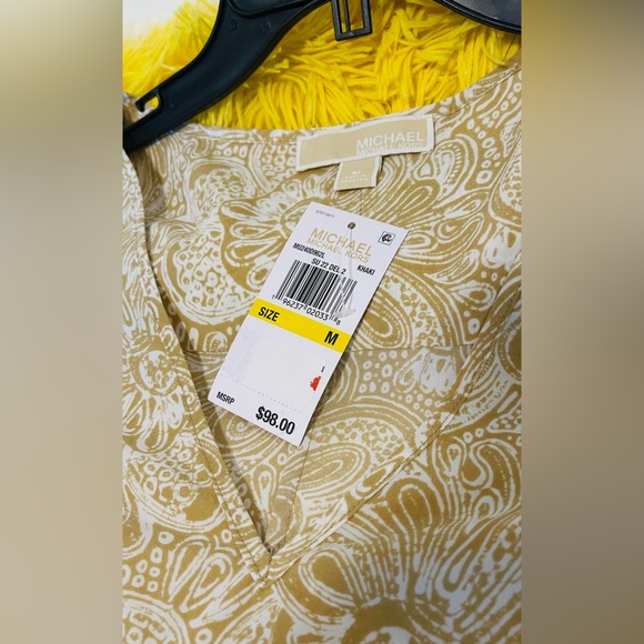 Michael kors size Medium Women's Beige Paisley Top - Picture 6 of 7